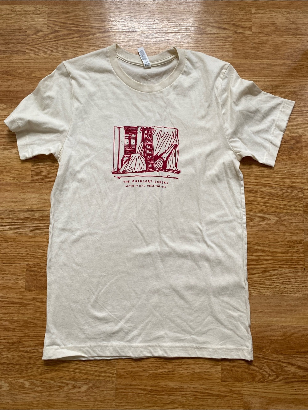 The Backseat Lovers Waiting To Spill Cream Graphic Crewneck 2023 Tour Shirt
